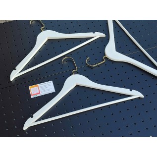 Плечики дерев'яні з позолоченим гачком 42х1см (білі)